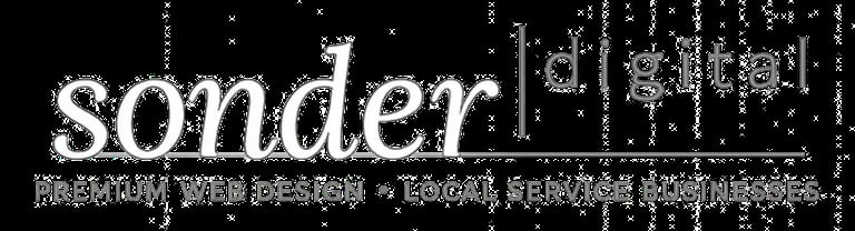 Sonder custom typography and design logo with digital circuit pattern background in white and black